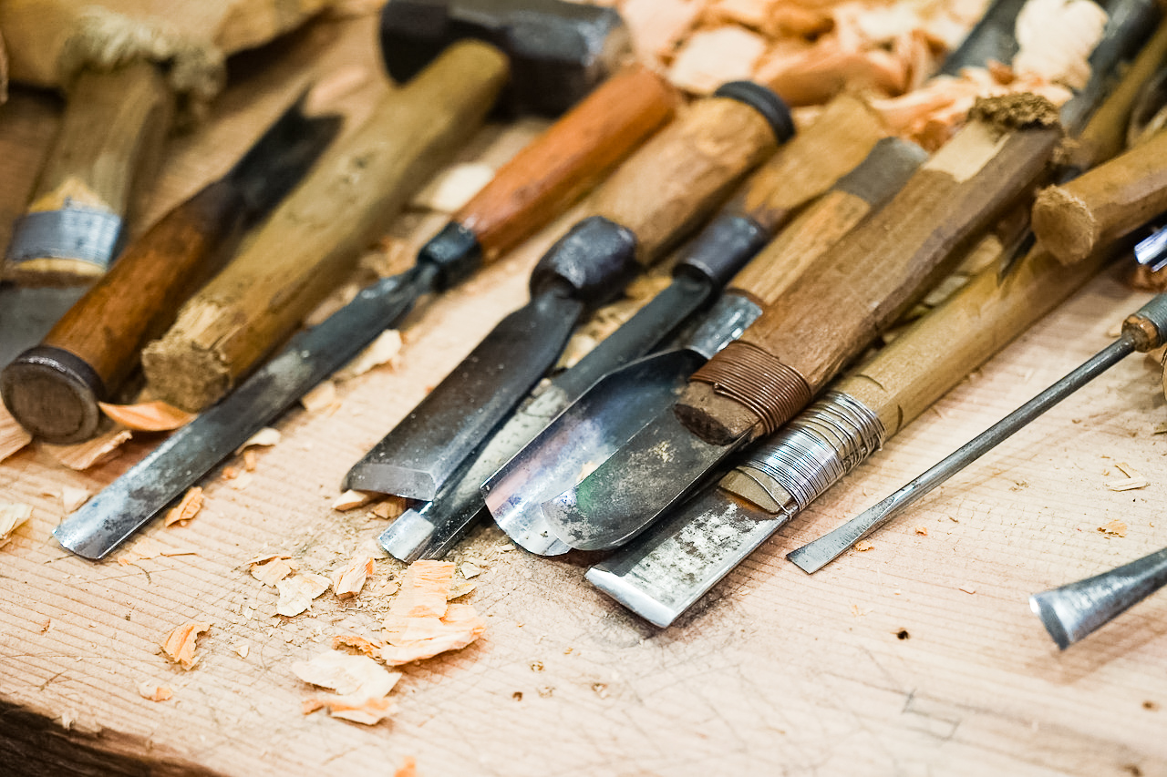 Woodworking tools of custom craftsmen building custom homes with the finest trim details.